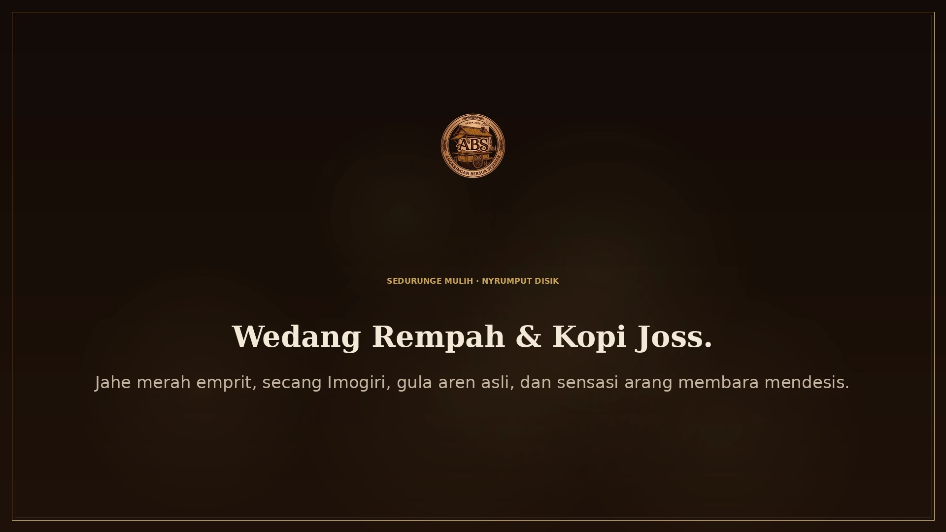 Wedangan rempah hangat dan kopi joss arang mendesis